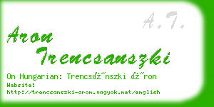 aron trencsanszki business card